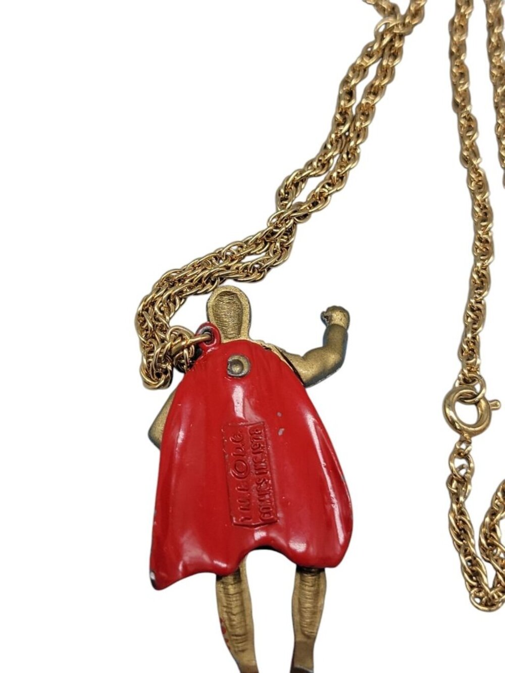 Superman Pendant Necklace DC Comics 22" Gold Tone Chain VTG 1978 Super Hero - Picture 4 of 10